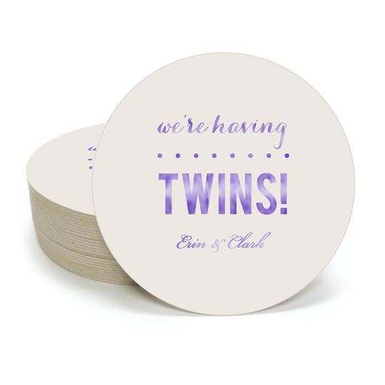 We're Having Twins Round Coasters